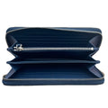 WagnPurr Shop Women's Wallet PRADA Embossed Triangle Logo Zip Around Long Wallet - Dark Blue New w/Out Tags
