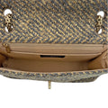 Wag N' Purr Shop Handbag CHANEL Classic Vintage Tweed Medium Single Flap Shoulder Bag - Tan, Grey, Gold Lamé