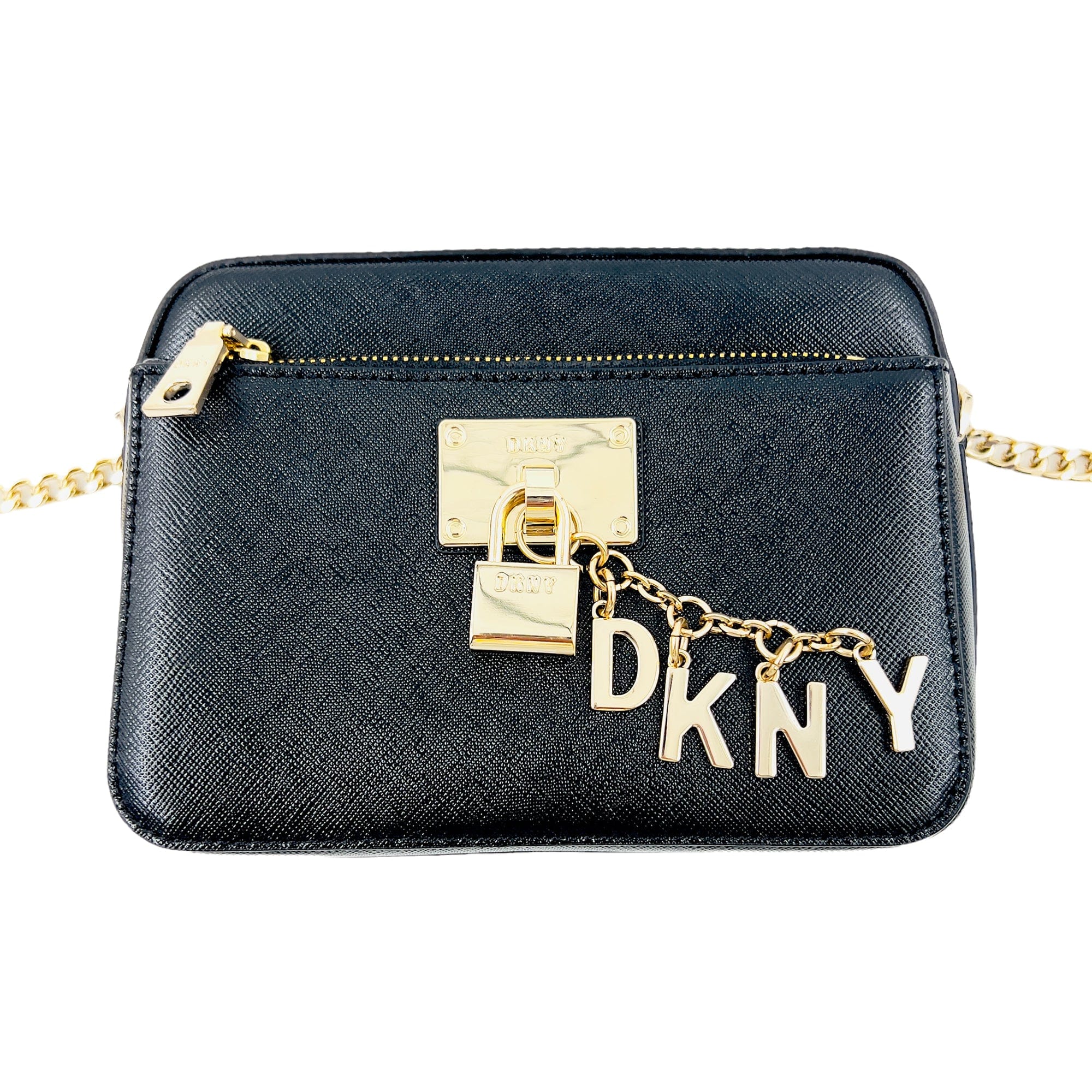 DKNY Elissa Pebble Leather Cross Body Bag, Black