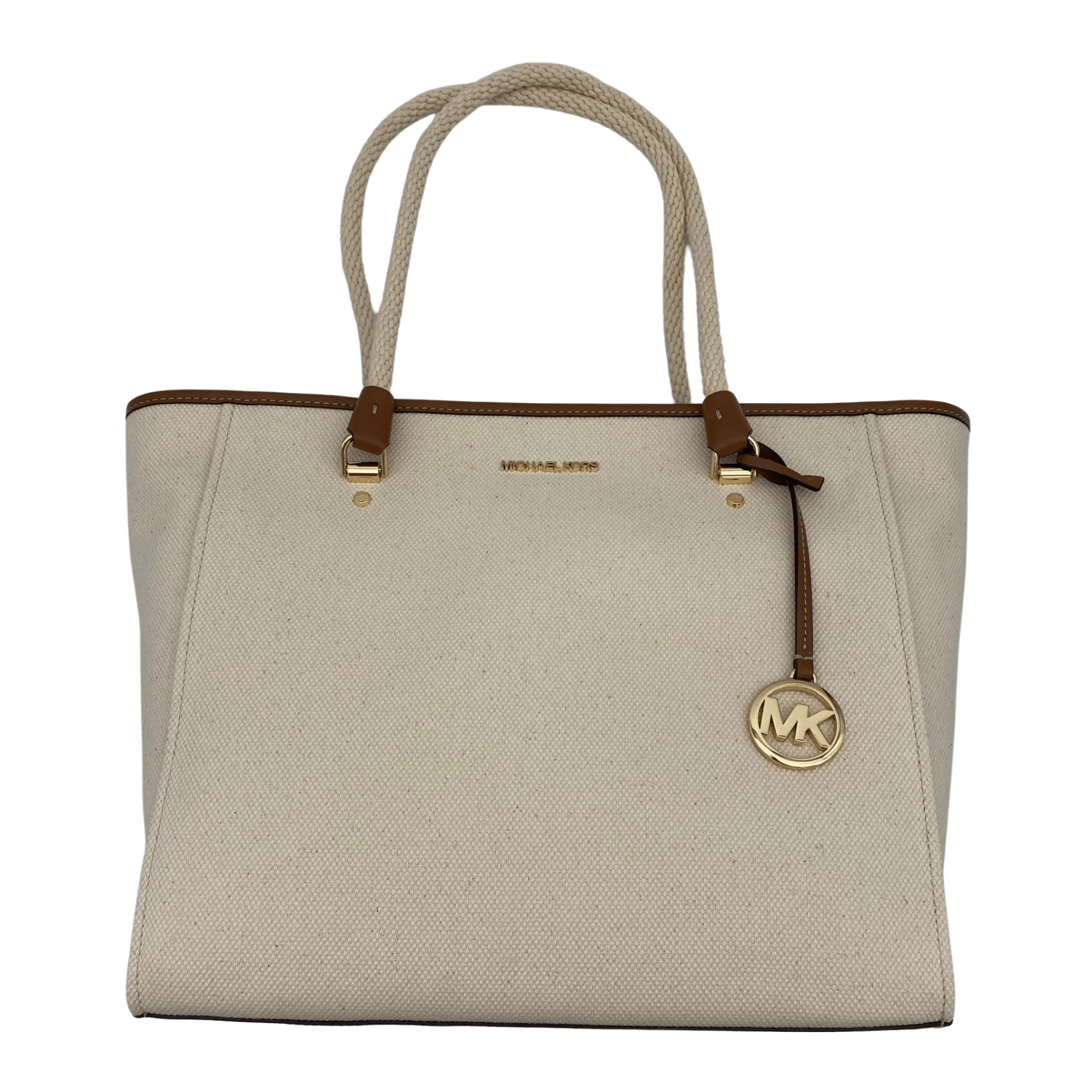 Michael Kors Blakely Large Canvas Tote Bag- Natural New W/Tags