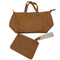 Wag N' Purr Shop Handbag SHIRALEAH Dani Satchel with Zip Pouch- Tan New w/Tags
