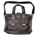 Wag N' Purr Shop Handbag TARNISH Retro Leather Briefcase- Black