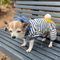 Wag N' Purr Shop Pet Outfit Lil Hobbs Bunny Onesie - Blue and White Stripes