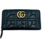 WagnPurr Shop Accessories GUCCI Marmont Matlasse Chevron Zip Around Wallet - Black