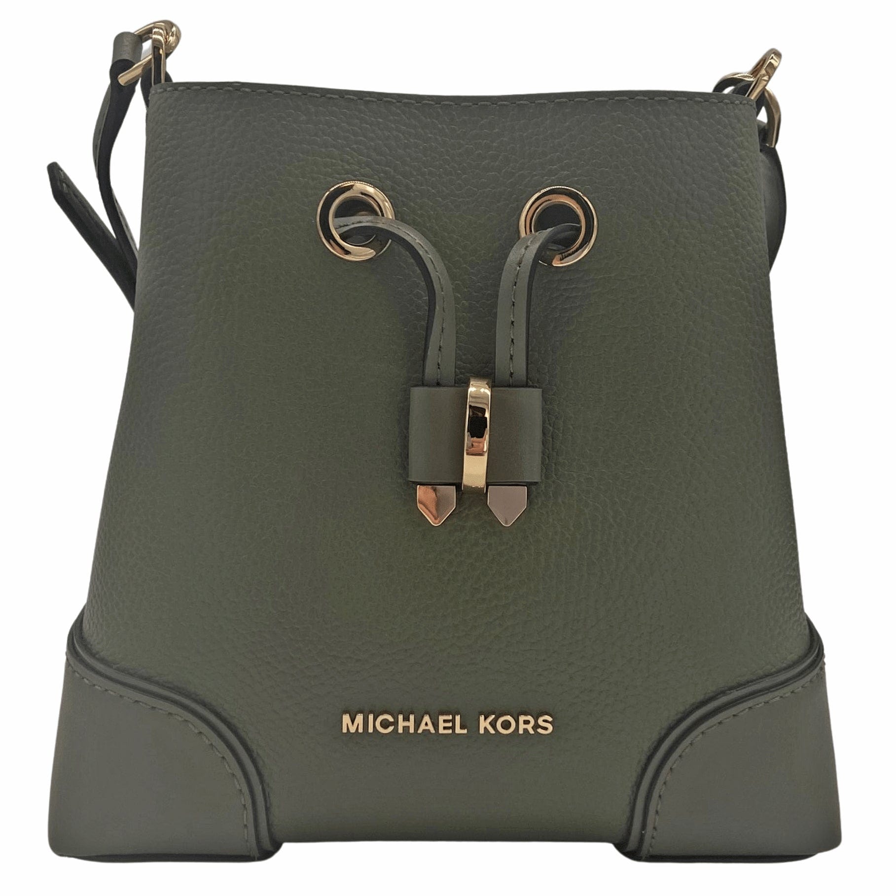 Michael Kors Mercer Brown Leather Messenger Crossbody Bag