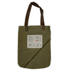 WagnPurr Shop Handbag VINTAGE ADDICTION Rescue Dog Recycled Military Tent Tote - Green New w/Tags