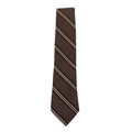 WagnPurr Shop Men's Tie HICKEY FREEMAN Diagonal Stripe and Textured Weave Silk Tie - Brown, Cream
