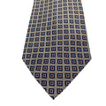 WagnPurr Shop Men's Tie HICKEY FREEMAN Silk Geometric Square Pattern Tie - Blue, Red & Gold