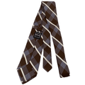 WagnPurr Shop Men's Tie IKE BEHAR Plaid Stripe Silk Tie - Blue, Brown & Cream