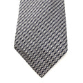 WagnPurr Shop Men's Tie XMI PLATINUM TIE Silk Diagonal Zig-Zag Stripe Tie - Black & Grey