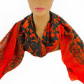 WagnPurr Shop Scarves & Shawls ISAAC MIZRAHI Floral Mix Scarf - Black & Red New w/ Tags