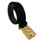 WagnPurr Shop Women's Belt AVIGNON Vintage Suede Belt with Gold Buckle - Black