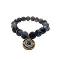 WagnPurr Shop Women's Bracelet BRACELET Beaded with Gold Tone "Evil Eye" Charm - New w/out Tags