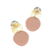 WagnPurr Shop Women's Earrings EARRINGS Gold & Dark Pink Double Disc - New w/Tags