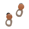 WagnPurr Shop Women's Earrings EARRINGS Tan & Khaki Disc and Hoop Drop - New w/Out Tags