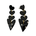 WagnPurr Shop Women's Earrings OPHELIA BY DESIGN Polymer Clay Heart Earrings- Black New w/Tags