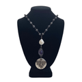 WagnPurr Shop Women's Necklace LULA 'N' LEE Chain Necklace with Labradorite, Coin Pearl & Agate with Bee - New w/Tags