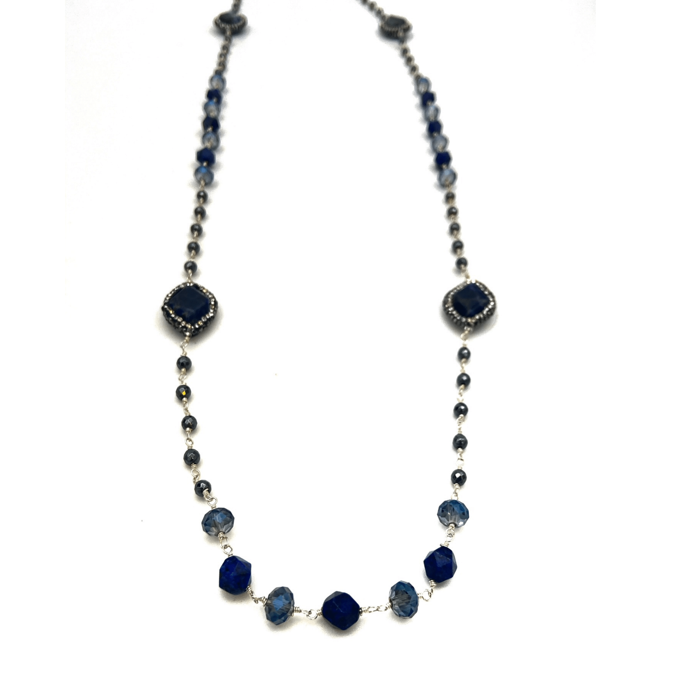 Blue sales marble necklace