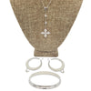 WagnPurr Shop Women's Necklace SANTUZZA Enamel Necklace, Bracelet, and Earring Set - White & Gold New w/Tags