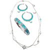 WagnPurr Shop Women's Necklace SANTUZZA Necklace, Bracelet, and Earring Set White Gold Plated with Blue Enamel - New w/Tags
