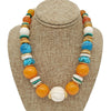 WagnPurr Shop Women's Necklace STONE STRUCK JEWELRY Statement Necklace - Amber, Turquoise & Bone New w/Tags