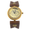 WagnPurr Shop Women's Watch L.A.M.B Women's Stone Coin Dial Watch - Brown Leather Band with Gold Face