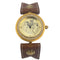WagnPurr Shop Women's Watch L.A.M.B Women's Stone Coin Dial Watch - Brown Leather Band with Gold Face