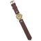 WagnPurr Shop Women's Watch L.A.M.B Women's Stone Coin Dial Watch Brown Leather with Gold Face